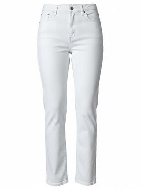 Frye White Straight Leg Ankle Jeans High Rise Minimal Denim Size 10